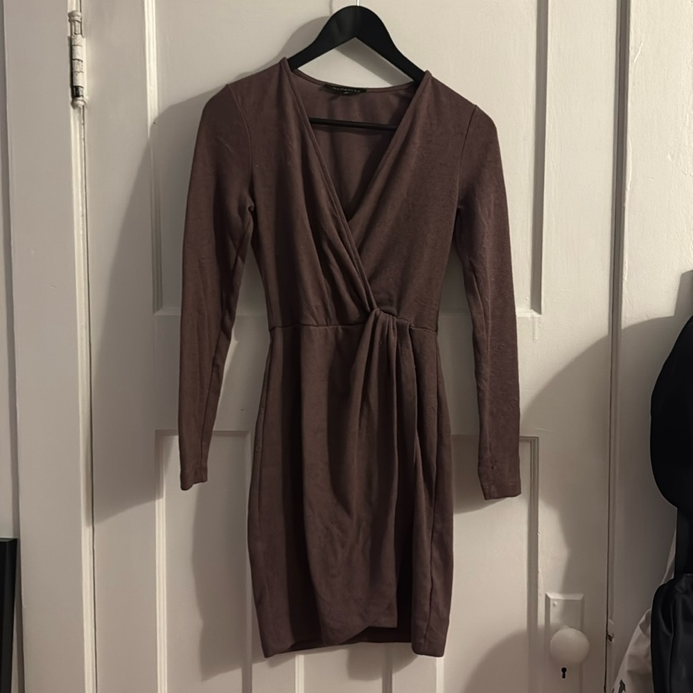 Knit wrap dress
